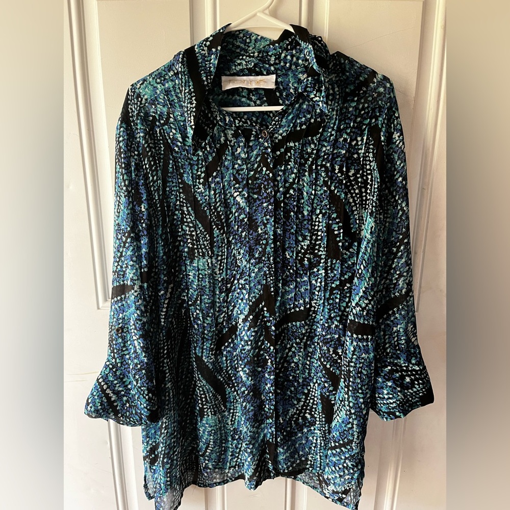Statement Button Down Blouse